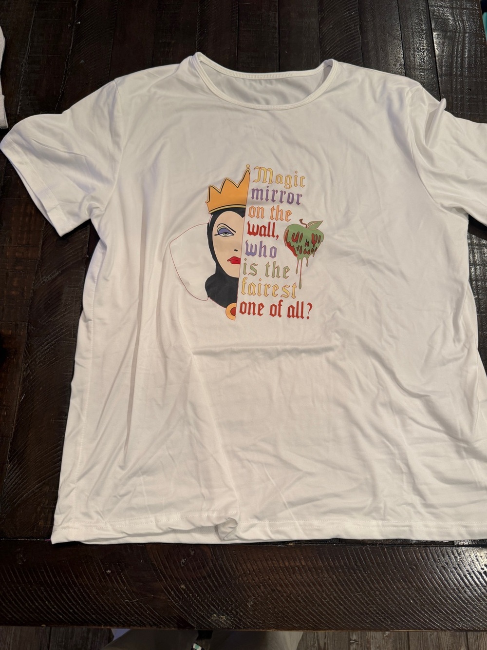 White Graphic Home Accent Tee with Fairytale Design